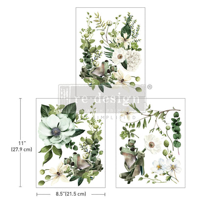 Redesign Decor Transfer-Froggy Meadow Greens-NEW Middy size