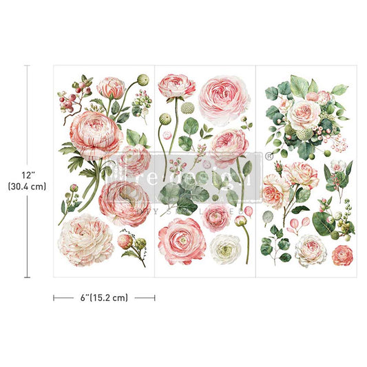 Redesign Decor transfer-blushing Blooms Small 3 sheets