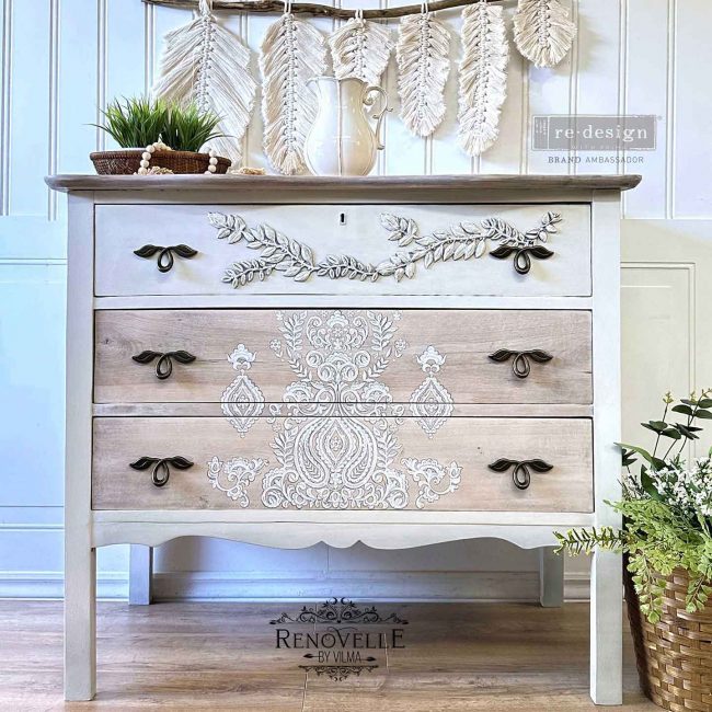 SALE:Redesign Furniture Decor Transfer-White Engraving